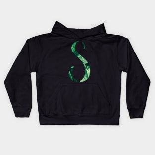 S initial cursive Kids Hoodie